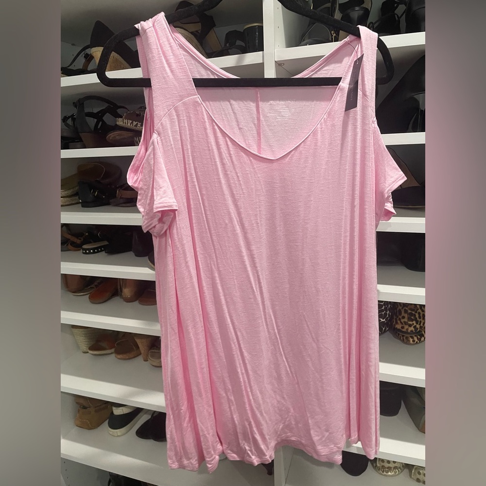 NWT Lane Bryant Cold Shoulder Tee - light Pink size 18/20